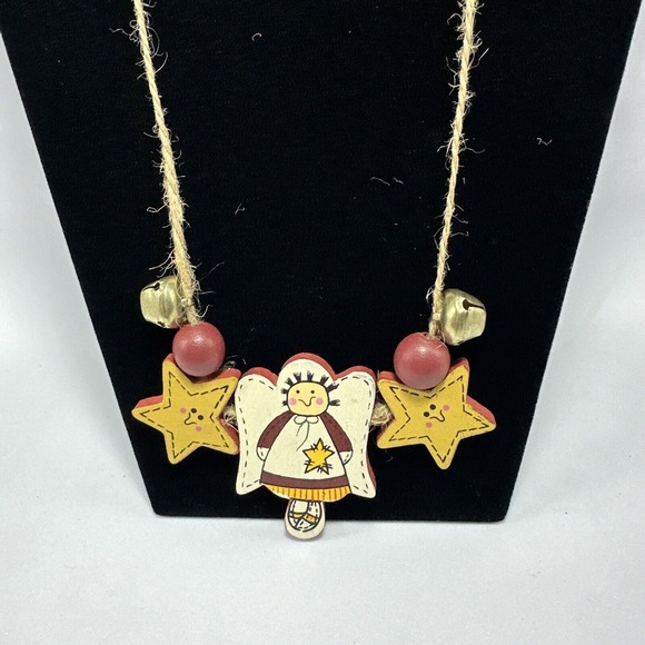 Angel Star Jingle Bell Christmas Necklace Holiday Charm Festive‎ Decor - Picture 1 of 7